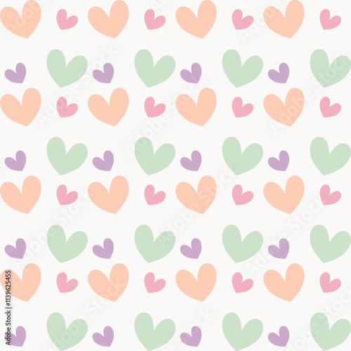 Valentine Seamless Patterns with Pastel Heart