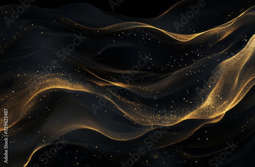 Abstract Black And Gold Swi...