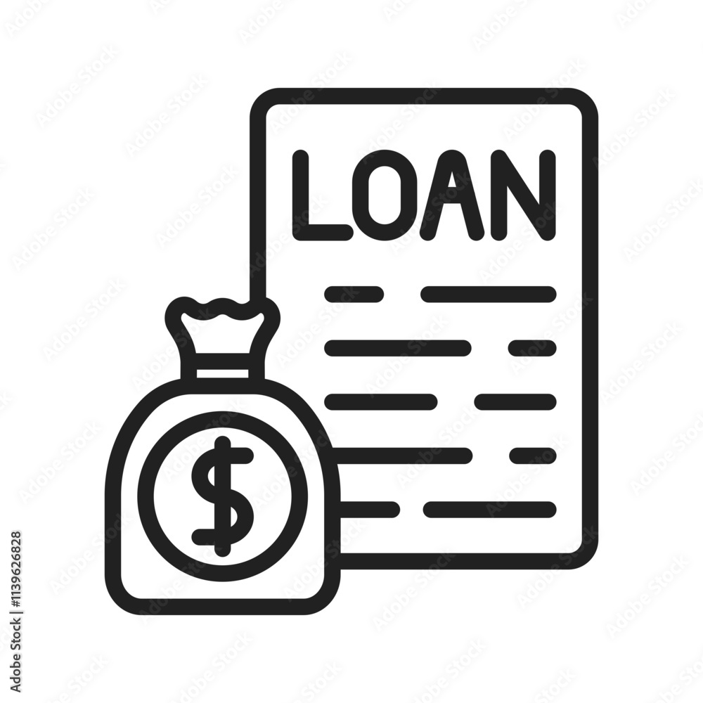 Loan icon vector image. Suitable for mobile apps, web apps and print media. Loan icon vector image. Suitable for mobile apps, web apps and print media.