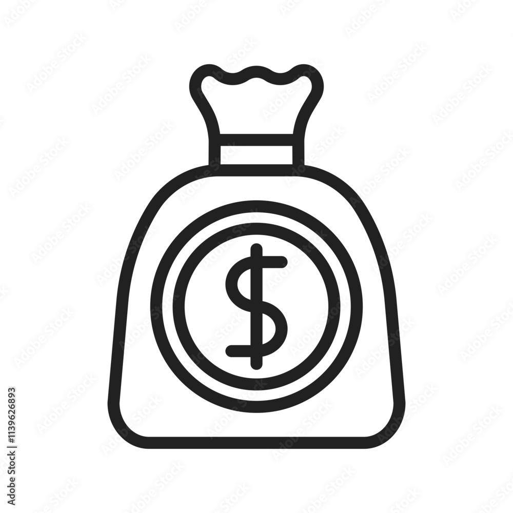 Money Bag icon vector image. Suitable for mobile apps, web apps and print media. Money Bag icon vector image. Suitable for mobile apps, web apps and print media.