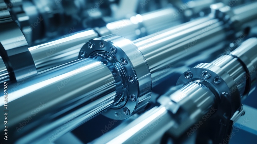A modern factory where water pipes are being manufactured, with extrusion machines creating strong pipes that are then tested for durability and precision before shipping. A modern factory where water pipes are being manufactured, with extrusion machines creating strong pipes that are then tested for durability and precision before shipping.