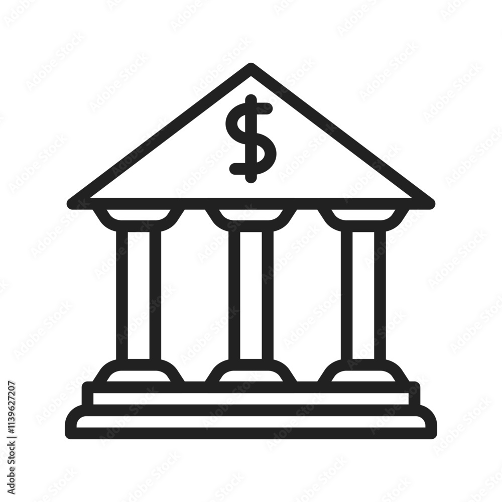 Bank icon vector image. Suitable for mobile apps, web apps and print media. Bank icon vector image. Suitable for mobile apps, web apps and print media.