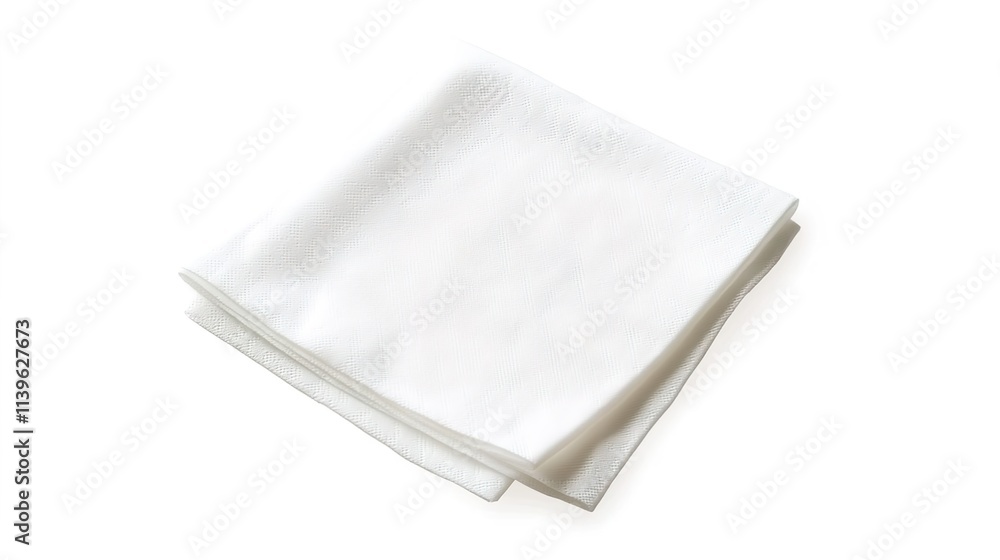 White paper napkin isolated on a white background White paper napkin isolated on a white background