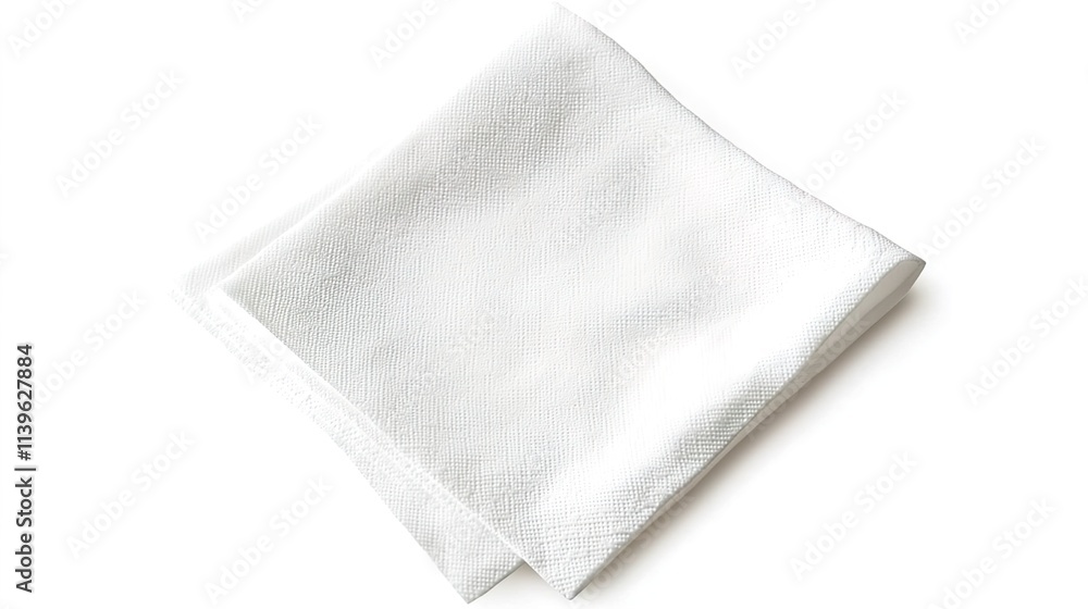 White paper napkin isolated on a white background White paper napkin isolated on a white background