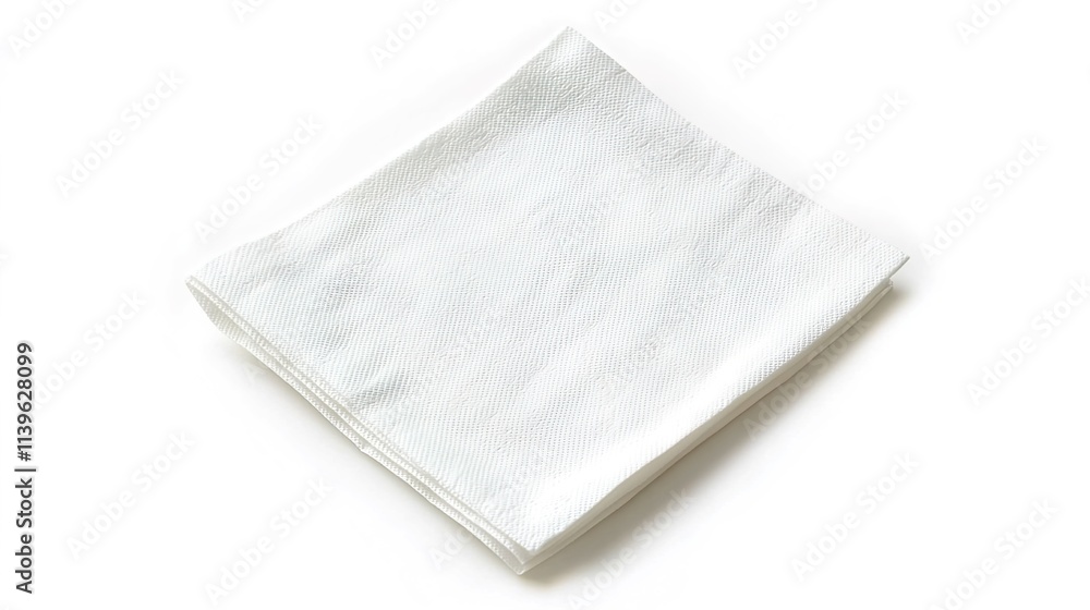 White paper napkin isolated on a white background White paper napkin isolated on a white background
