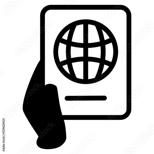 Passport control Glyph Icon