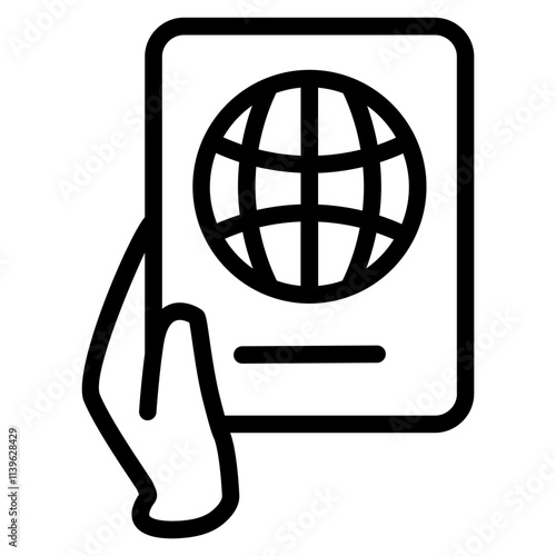 Passport control Line Icon