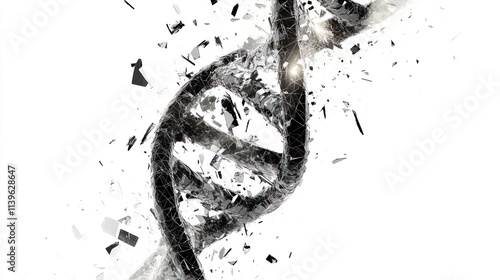 Shattered Glass DNA Helix Fragmentation Abstract