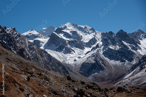 Om Parvat, a sacred peak in the Himalayas, in Uttarakhand, India