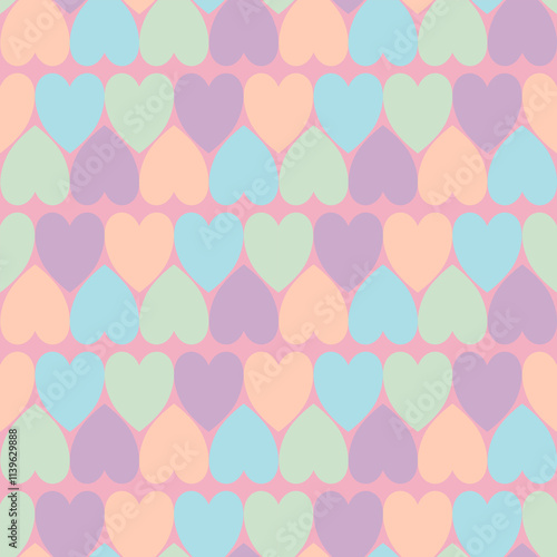 Valentine Seamless Patterns with Pastel Heart