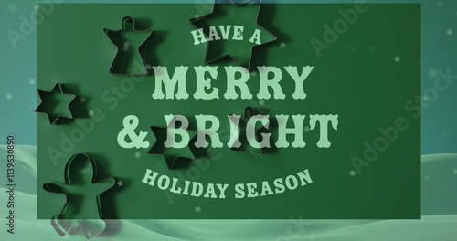 Image of christmas greetings text over christmas decorations