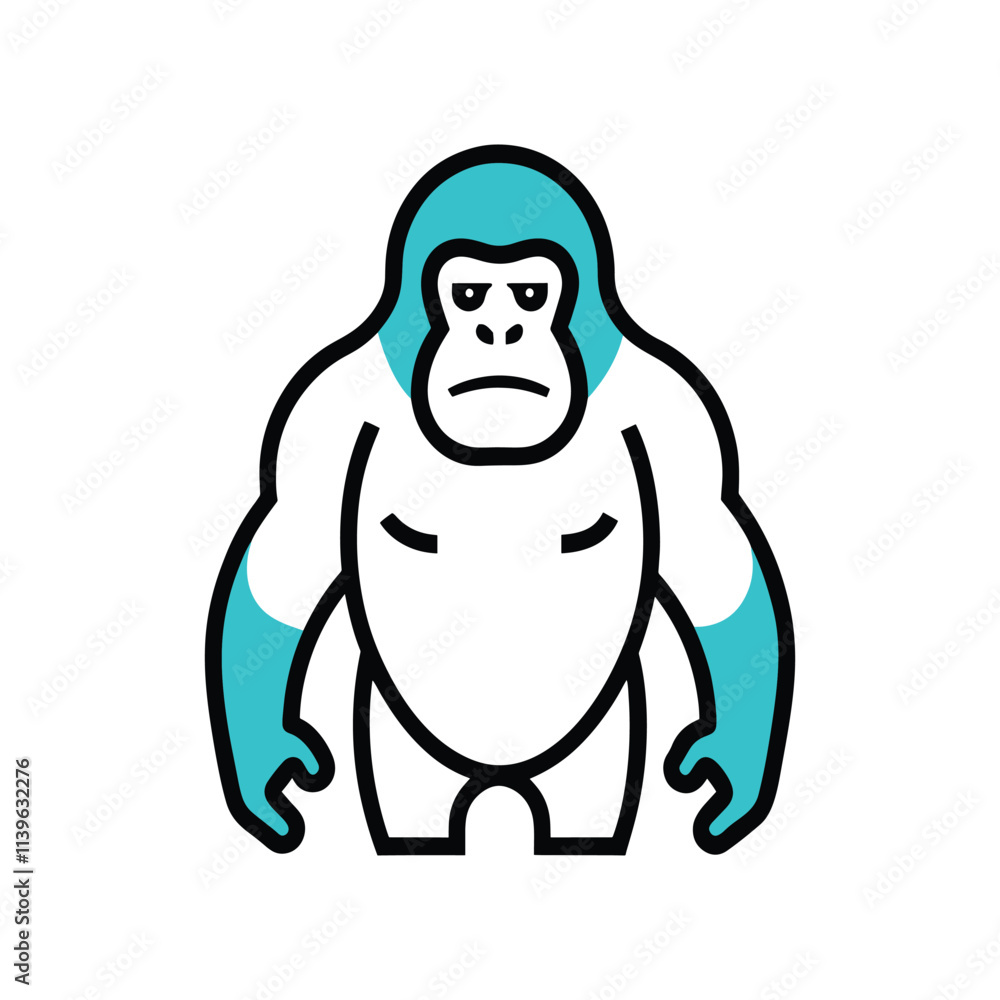 Fototapeta premium Line Art Gorilla Silhouette for Modern Designs and Logos