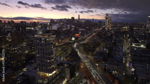 Wallpaper Mural Aerial view of Williamsburg, Brooklyn at night. Shot in New York City. Torontodigital.ca