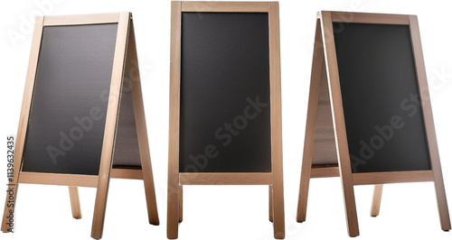 Three Blank Wooden A Frame Chalkboards Menu Boards Signage photo