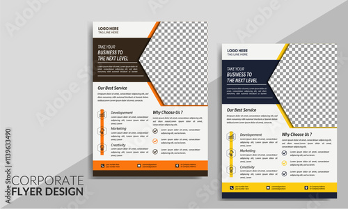 A bundle of 2 templates of a4 flyer, Flyer template layout design. business flyer, brochure, magazine in multiple colors combination. perfect for creative professional business. vector template
