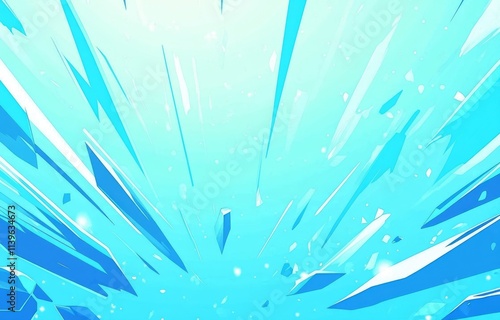 Abstract Blue and White Geo...