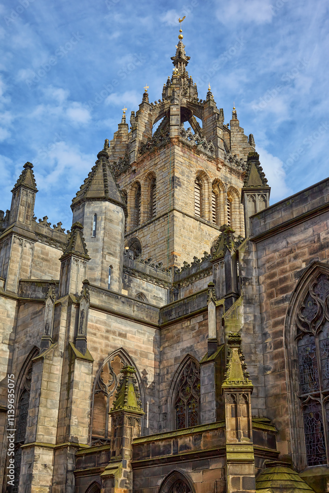 Tower and crown steeple of St Giles' Cathedral. Edinburgh. Scotland Tower and crown steeple of St Giles' Cathedral. Edinburgh. Scotland