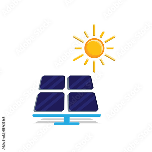 solar panel icon.  solar energy framework. green energy icon. Collection of renewable energy, ecology and green electricity icons. colored flat design style. vector design