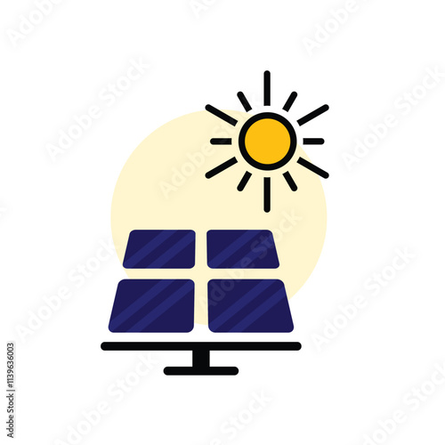 Basic RGBsolar panel icon.  solar energy framework. green energy icon. Collection of renewable energy, ecology and green electricity icons. mixed design style. vector design