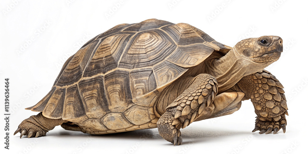 Obraz premium A Charming Side View of a Pet Tortoise in Full-Body Isolation