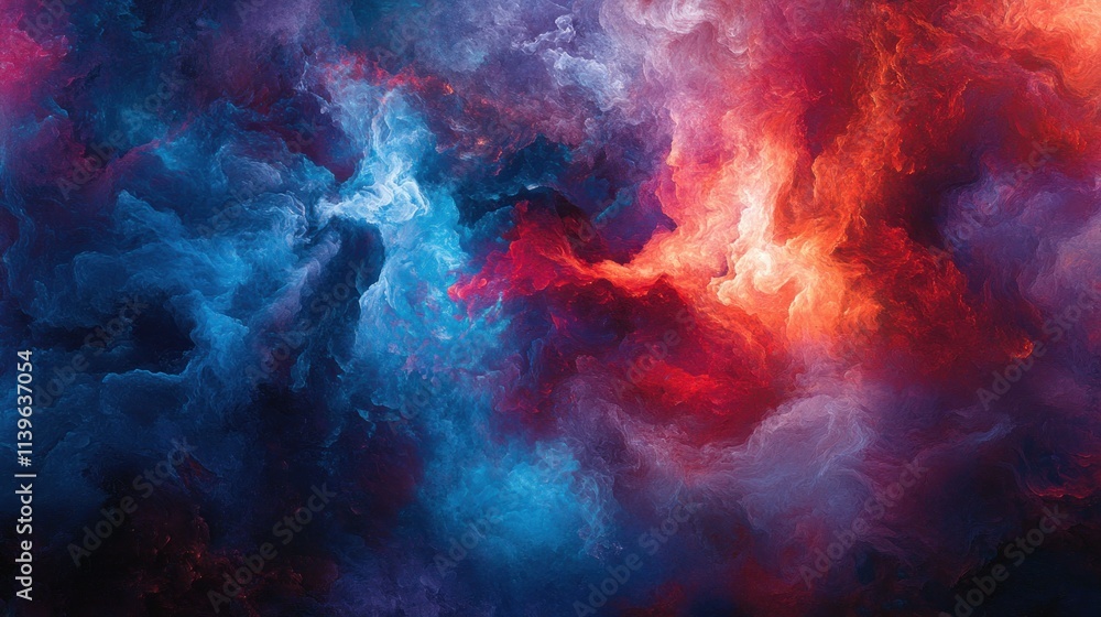 A striking abstract background of swirling smoke and fog in rich red, blue, and purple colors, creating a vivid, intense contrast and powerful atmosphere. A striking abstract background of swirling smoke and fog in rich red, blue, and purple colors, creating a vivid, intense contrast and powerful atmosphere.