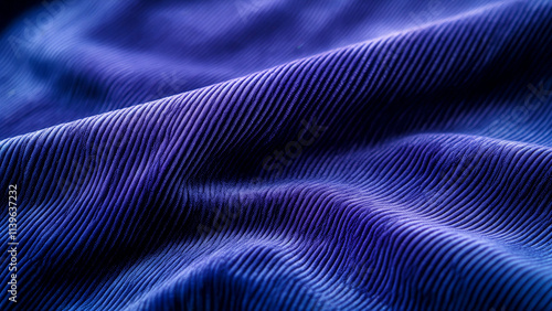 Close up of blue purple corduroy cloth pattern texture background