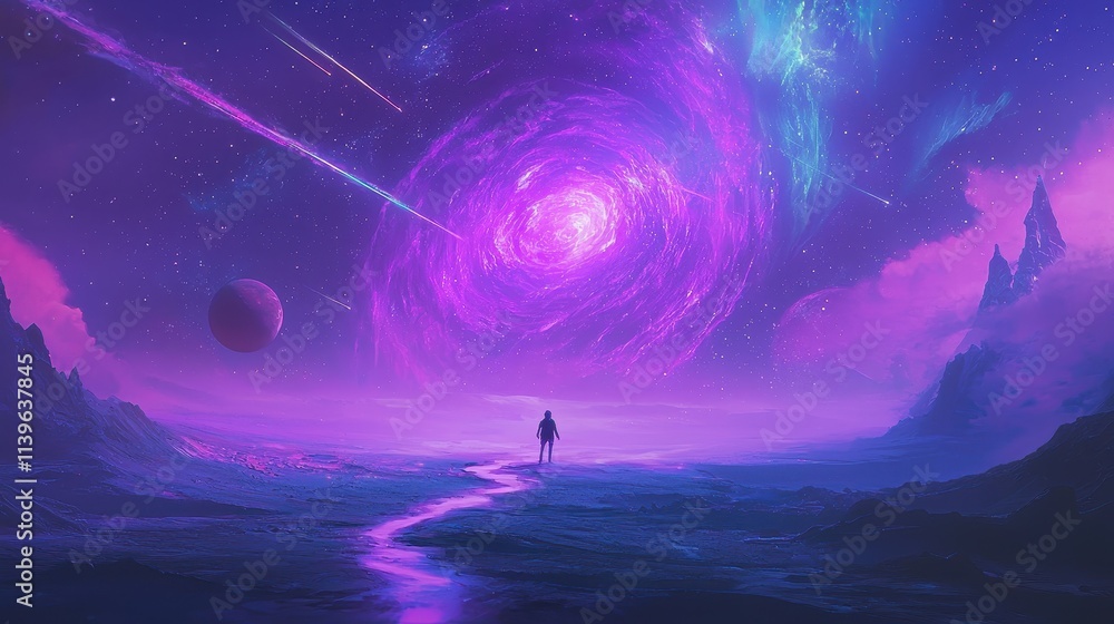 Lone Explorer on Galactic Trail Lone Explorer on Galactic Trail