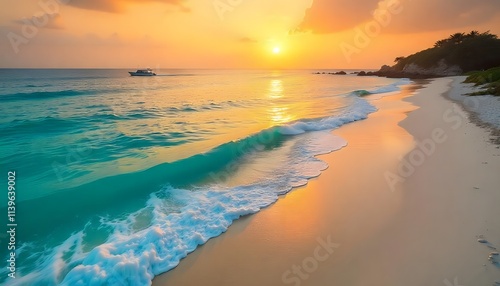 Beautiful Aerial Coastal Scene with Waves, Surfers, and Sandy Shoreline