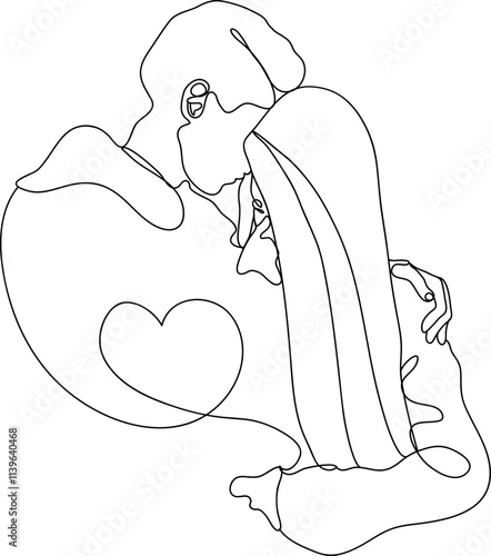 hand drawn sketch of man and a woman, line art