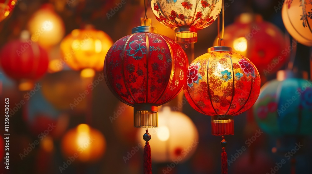 Glowing Chinese Lanterns: A Festive Display of Culture and Light Glowing Chinese Lanterns: A Festive Display of Culture and Light