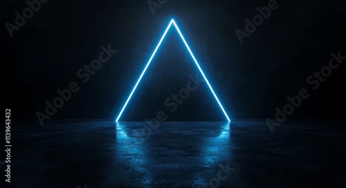 Glowing Blue Triangle Neon ...