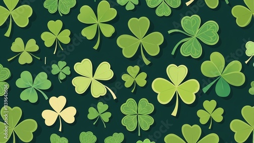 Lucky four, three clover shamrock leaf icon flat style vector illustration set. Irish Celtic St Patrick's Day logo shamrock clover leaf symbol collection. Luck and happiness floral Irish ornament.