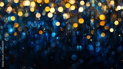 Abstract Blue And Gold Boke...