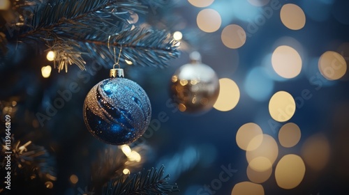 Festive Blue And Gold Ornam...