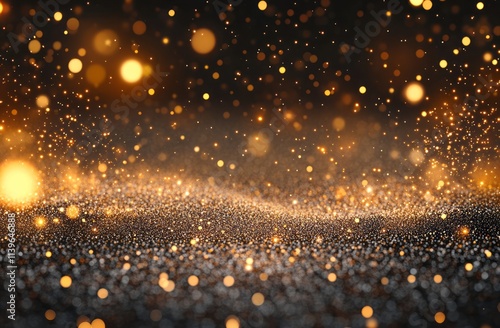 Golden Glitter Background W...
