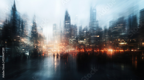 Abstract Cityscape Motion Blur Urban Night Lightscape