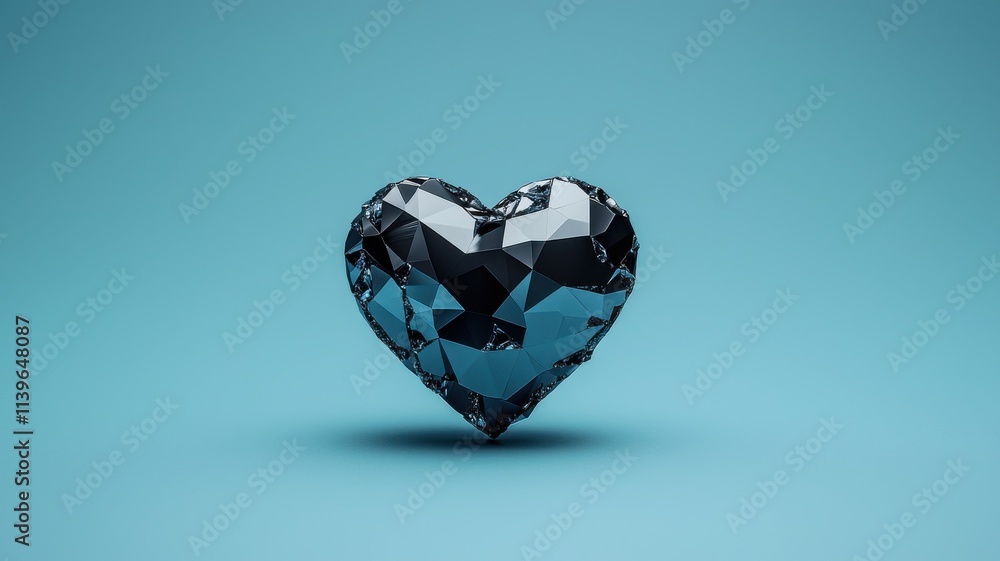 A sparkling, faceted heart-shaped gemstone glimmers against a soft blue background, showcasing its intricate cuts and reflections. A sparkling, faceted heart-shaped gemstone glimmers against a soft blue background, showcasing its intricate cuts and reflections.