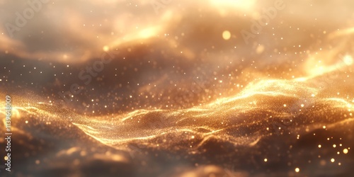 Golden Particles Flowing Ab...