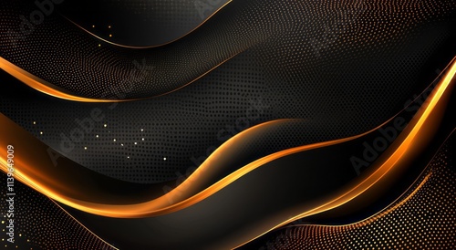 Abstract Black Gold Swirlin...