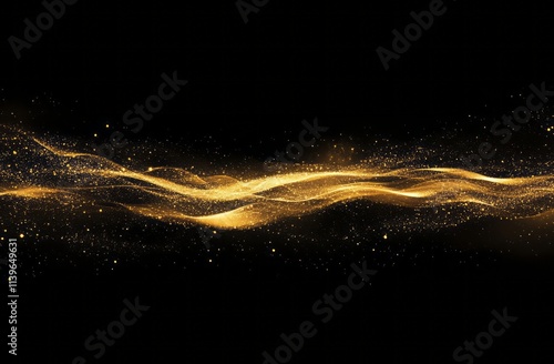 Golden Glittering Waves Acr...
