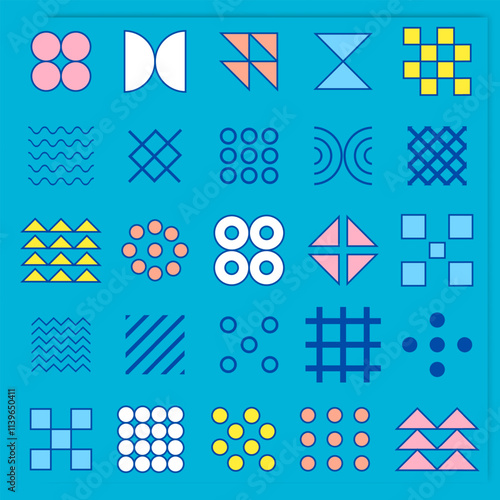 Flat design colorful geometric shape illustration