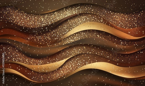 Abstract Golden Brown Glitt...