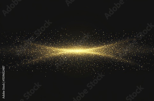 Golden glitter sparkles on ...