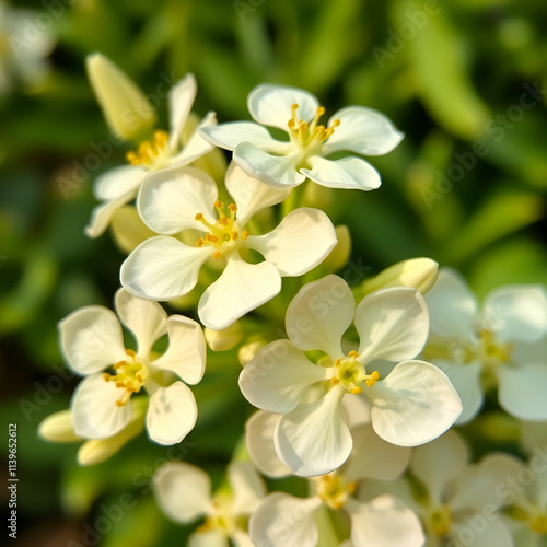 Close up white flowers