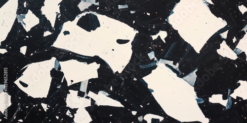 Texture of space debris fragments showcasing dark backgrounds filled with irregularly shaped pieces reflecting cosmic conditions photo