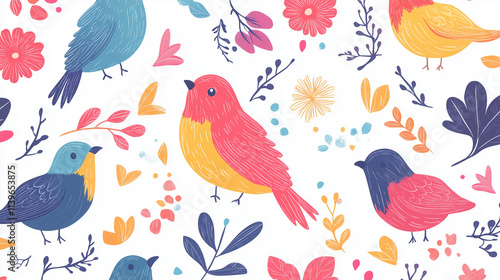 seamless pattern with birds
