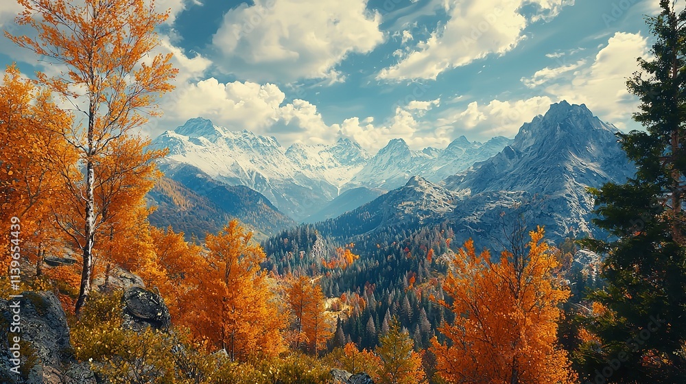 Peaceful autumn Alps mountain view. Reiteralm Styria. Peaceful autumn Alps mountain view. Reiteralm Styria.