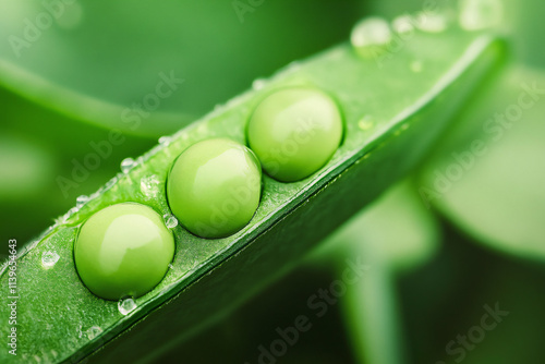 macro background green pea pod photo