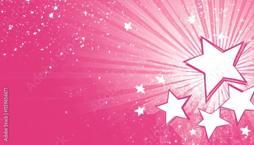 Pink Starburst Background W...