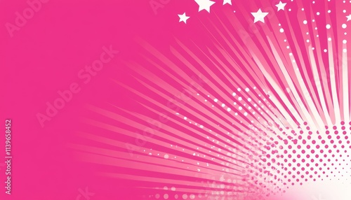 Abstract Pink Radiating Des...